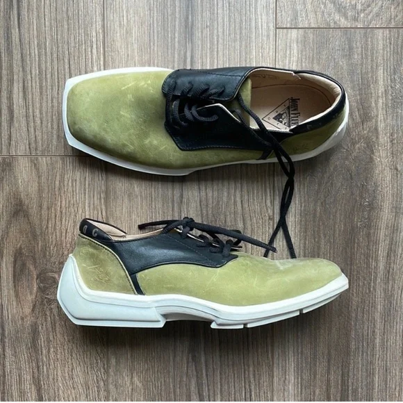 John Fluevog Future Angels Green Baldwin Derby Shoes | M7 - Picture 1 of 12